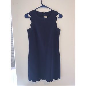 J. Crew Scalloped navy dress
